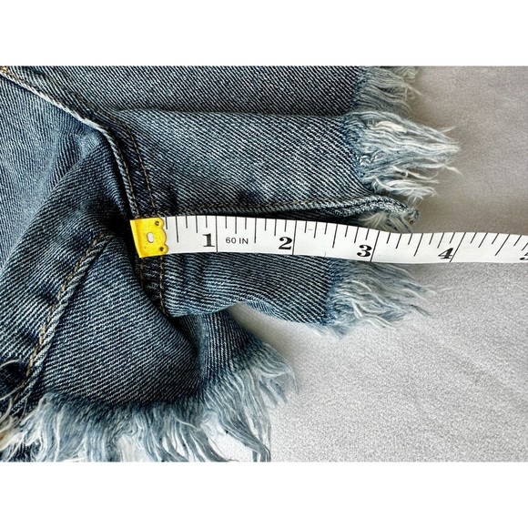 REWASH Super High-Rise Denim Jean Shorts - Distressed Cutoffs- Juniors S… - Picture 8 of 9
